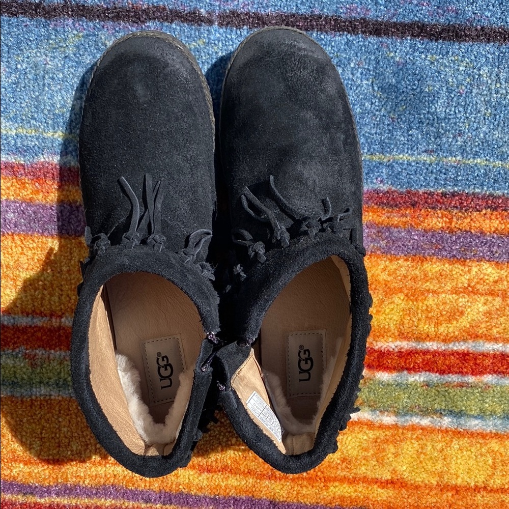 UGG Black Fringe Boots